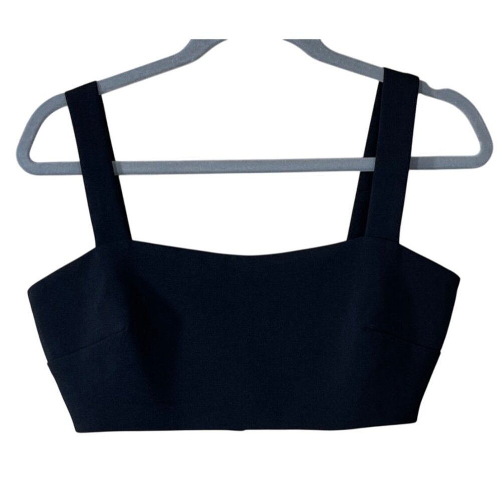 New Karlie Bra Top Tank Black Zip Back Size M Medium Square Neck